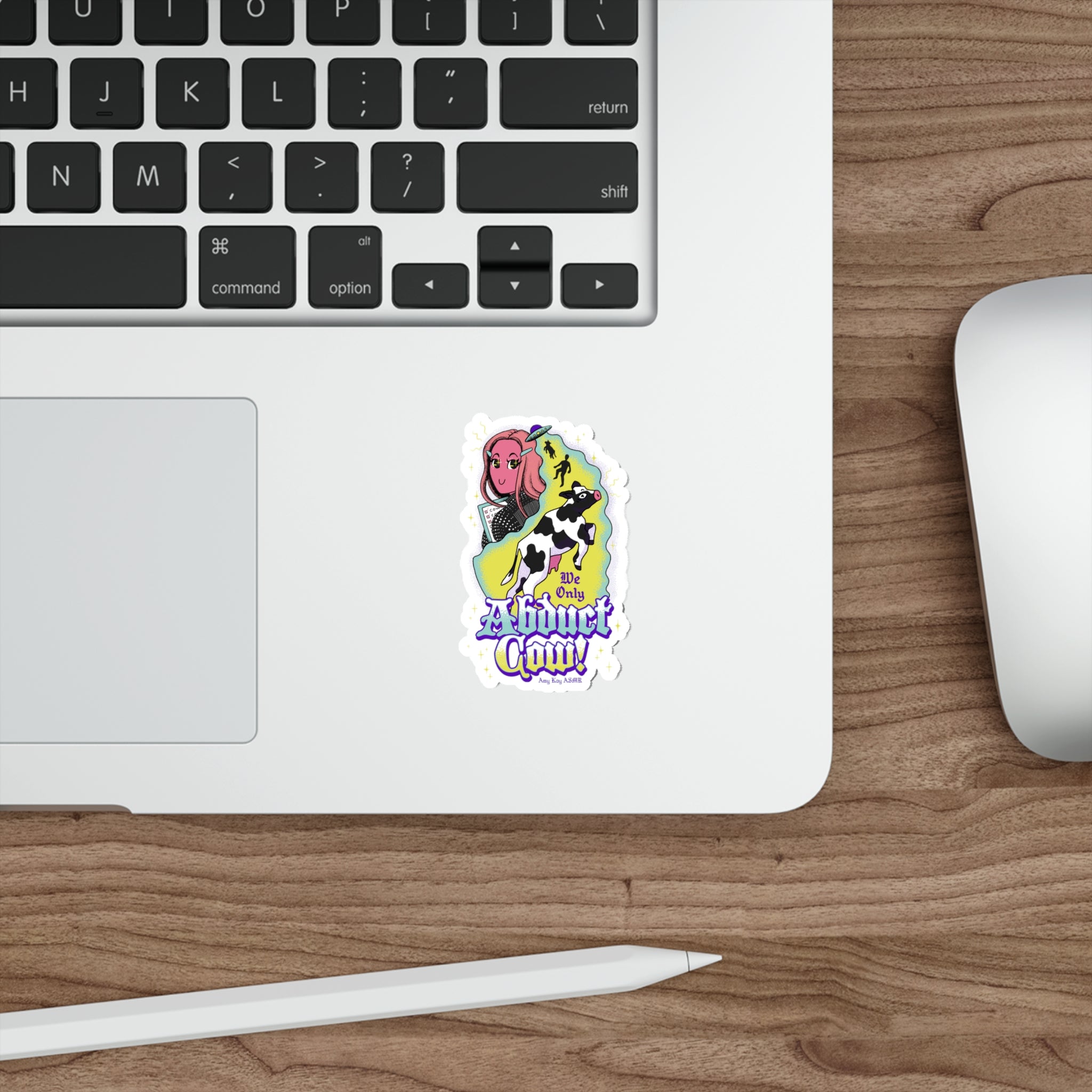 We Only Abduct Cow Sticker