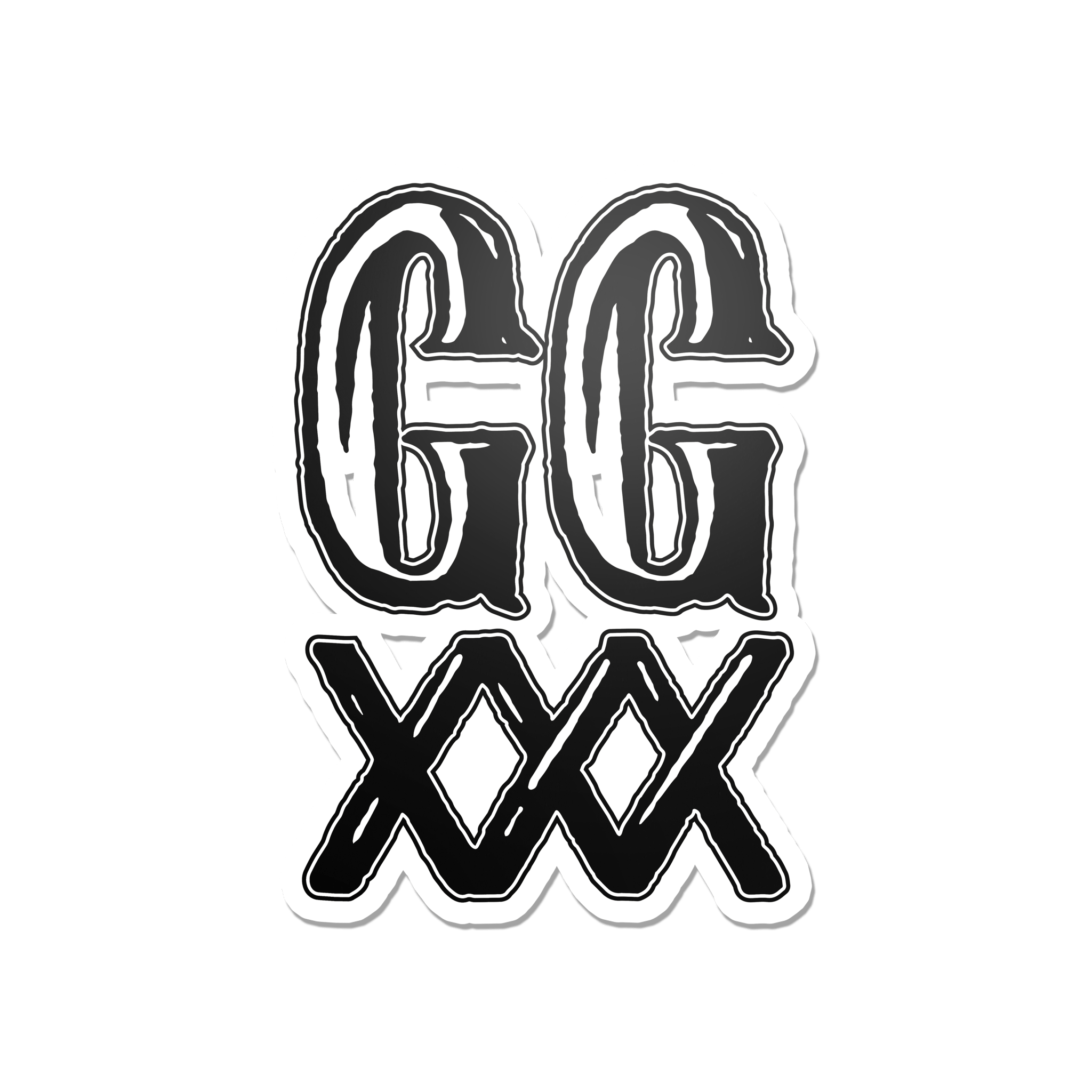 GGXXX Logo Black Sticker - Mista GG