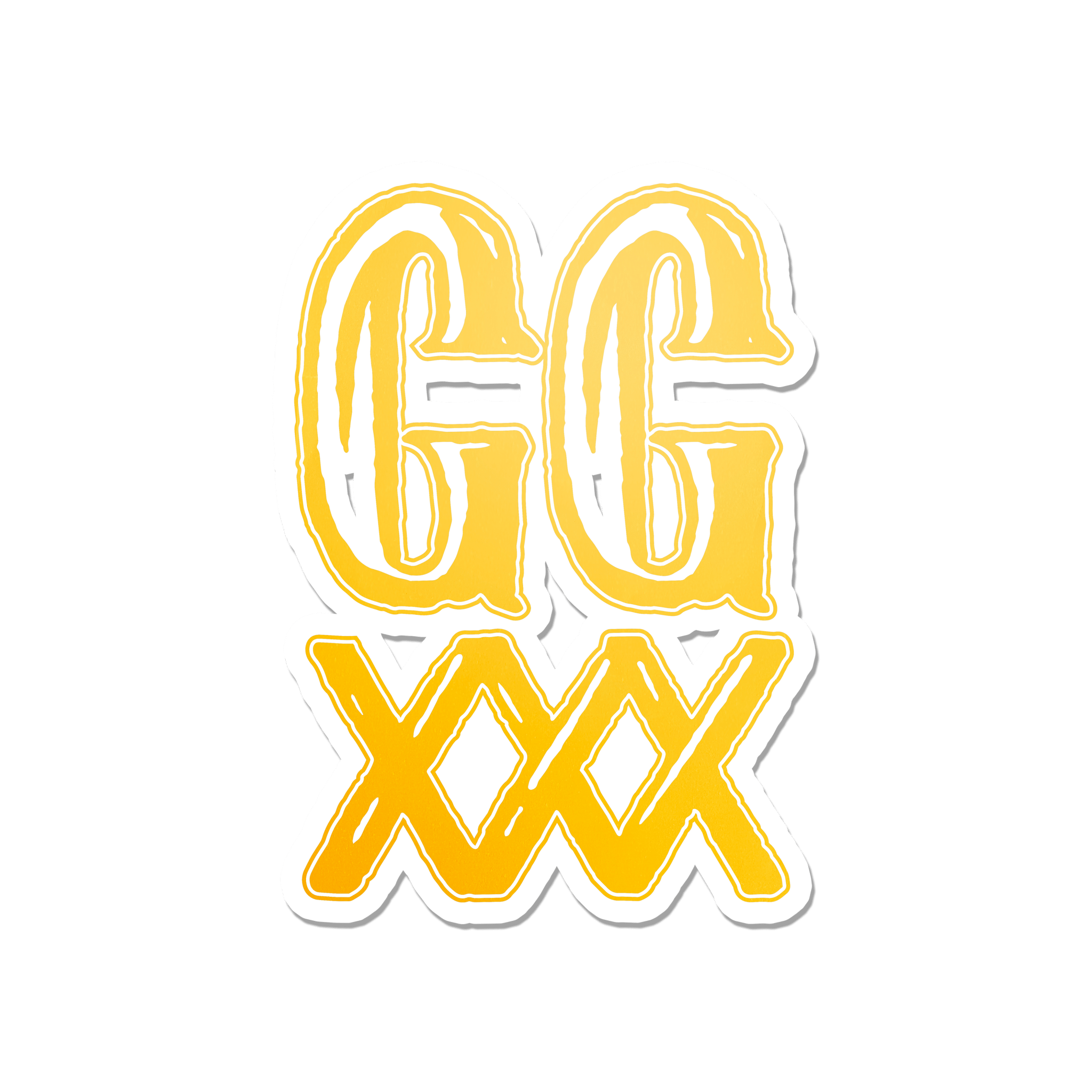 GGXXX Logo Yellow Sticker - Mista GG
